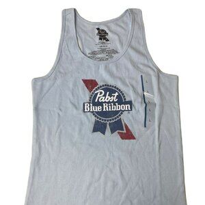 Women’s Light Blue Pabst Blue Ribbon Tank Top - Size L | Soft Stretch Fit | NEW